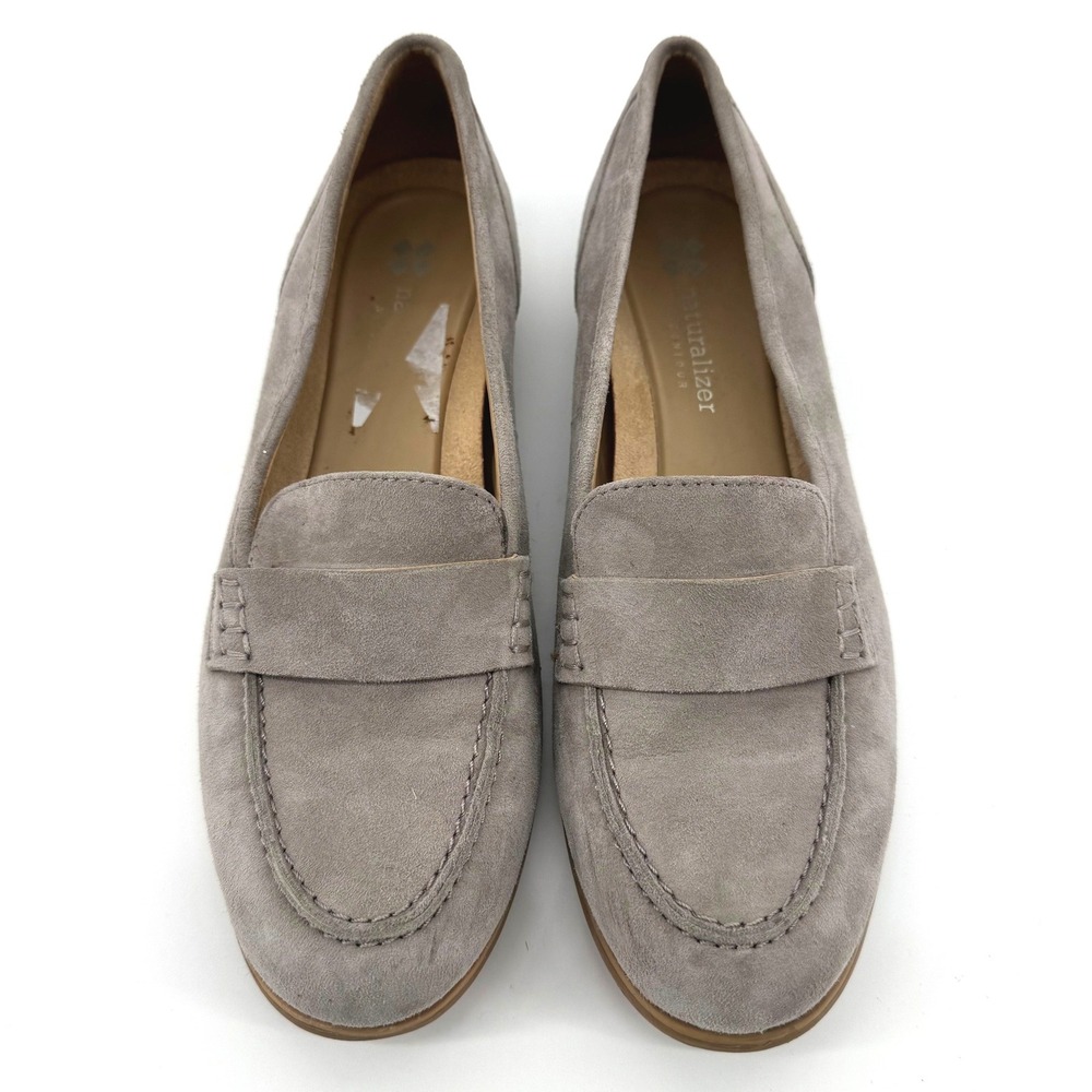 Naturalizer Veronica Suede Penny Loafer Flats Women 8N Grey Office Professional